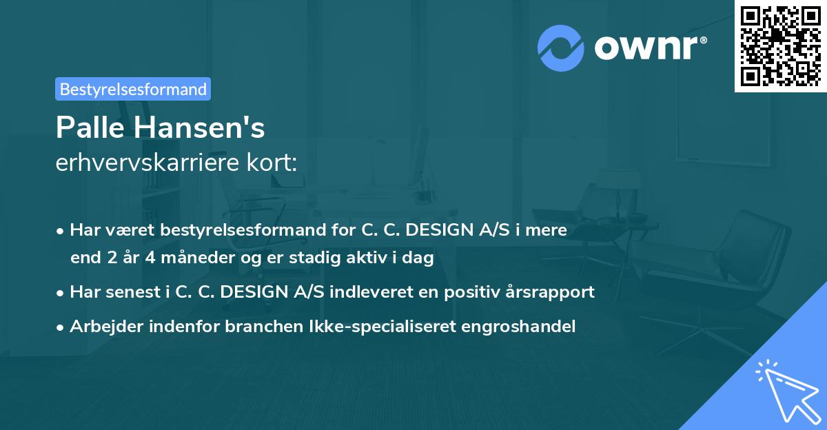 Palle Hansen's erhvervskarriere kort