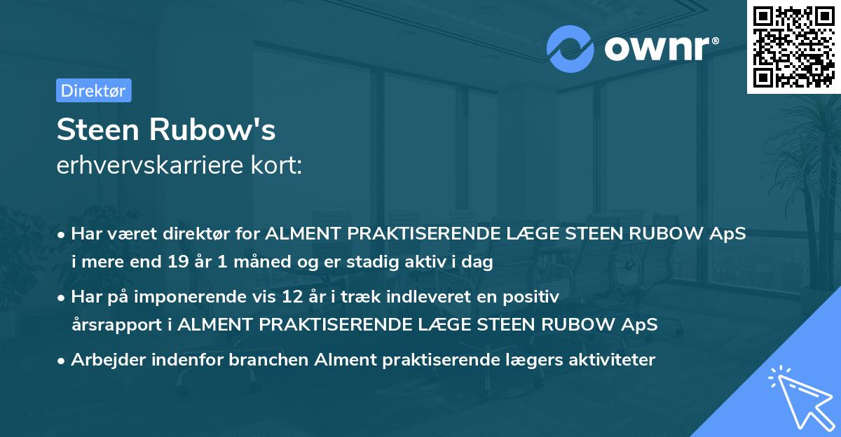 Steen Rubow's erhvervskarriere kort