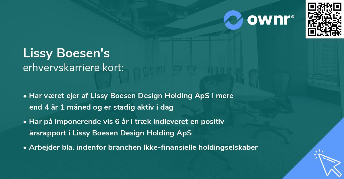 Lissy Boesen's erhvervskarriere kort