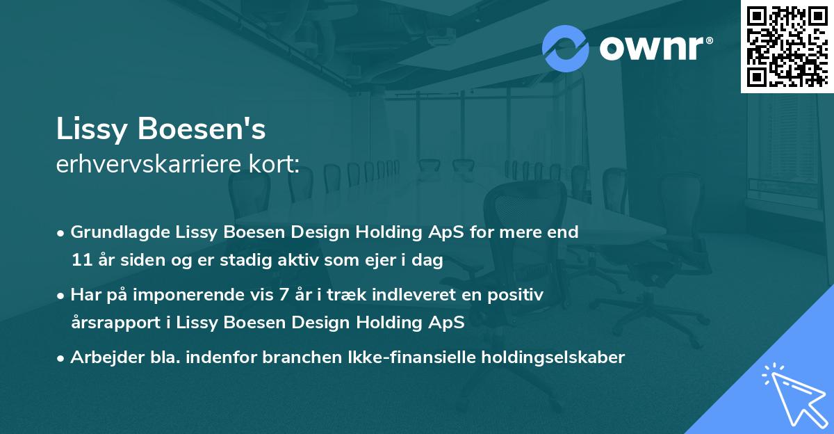Lissy Boesen's erhvervskarriere kort