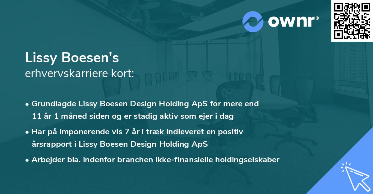 Lissy Boesen's erhvervskarriere kort