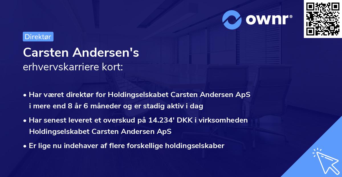 Carsten Andersen's erhvervskarriere kort