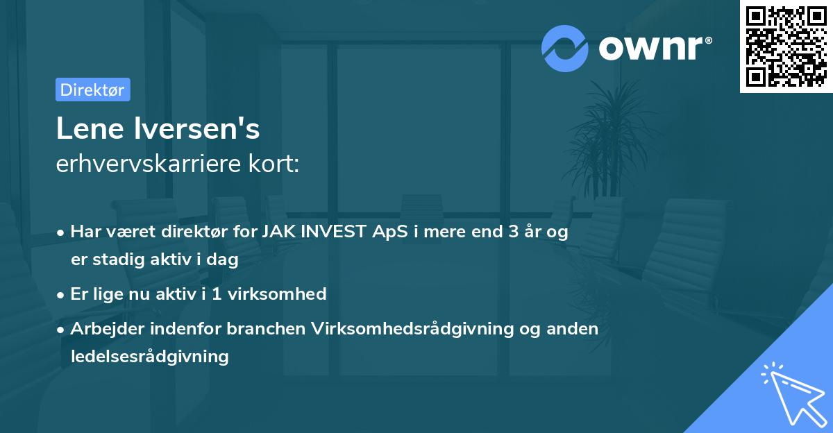 Lene Iversen's erhvervskarriere kort