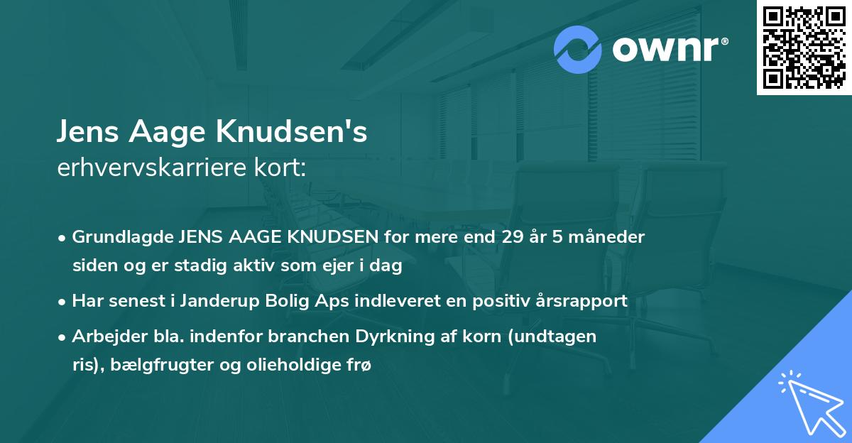 Jens Aage Knudsen's erhvervskarriere kort
