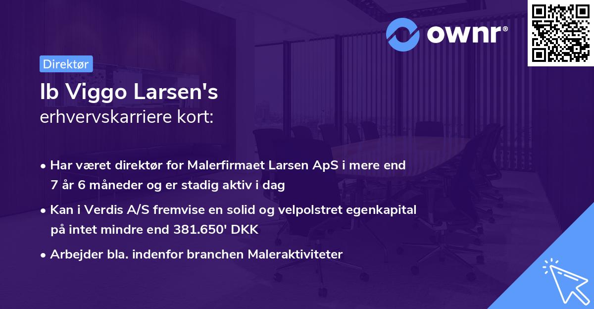 Ib Viggo Larsen's erhvervskarriere kort