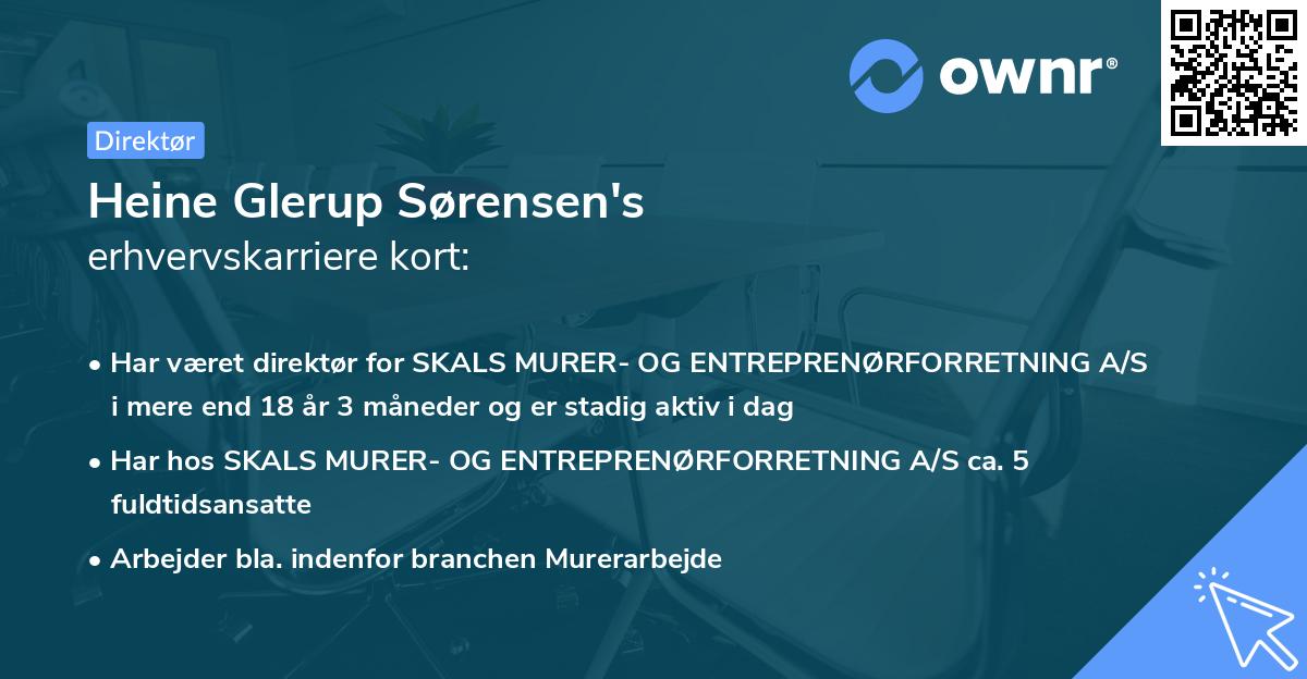 Heine Glerup Sørensen's erhvervskarriere kort