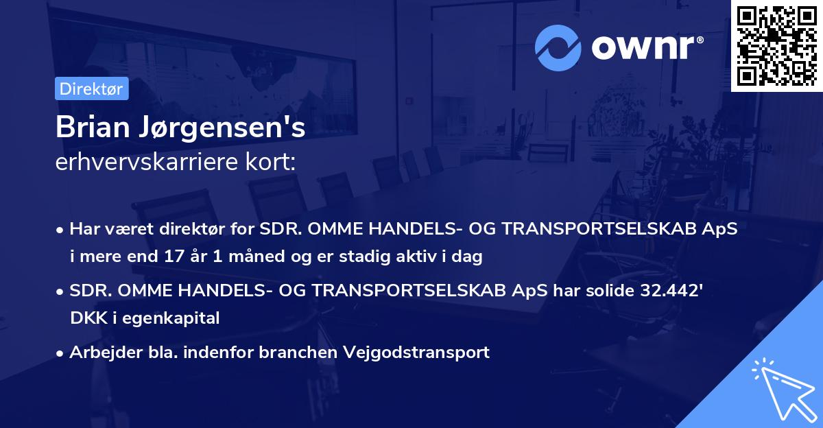 Brian Jørgensen's erhvervskarriere kort