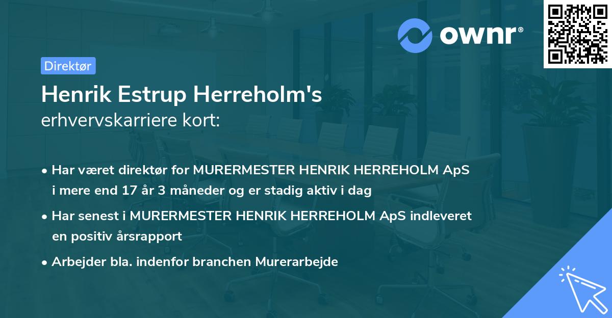 Henrik Estrup Herreholm's erhvervskarriere kort
