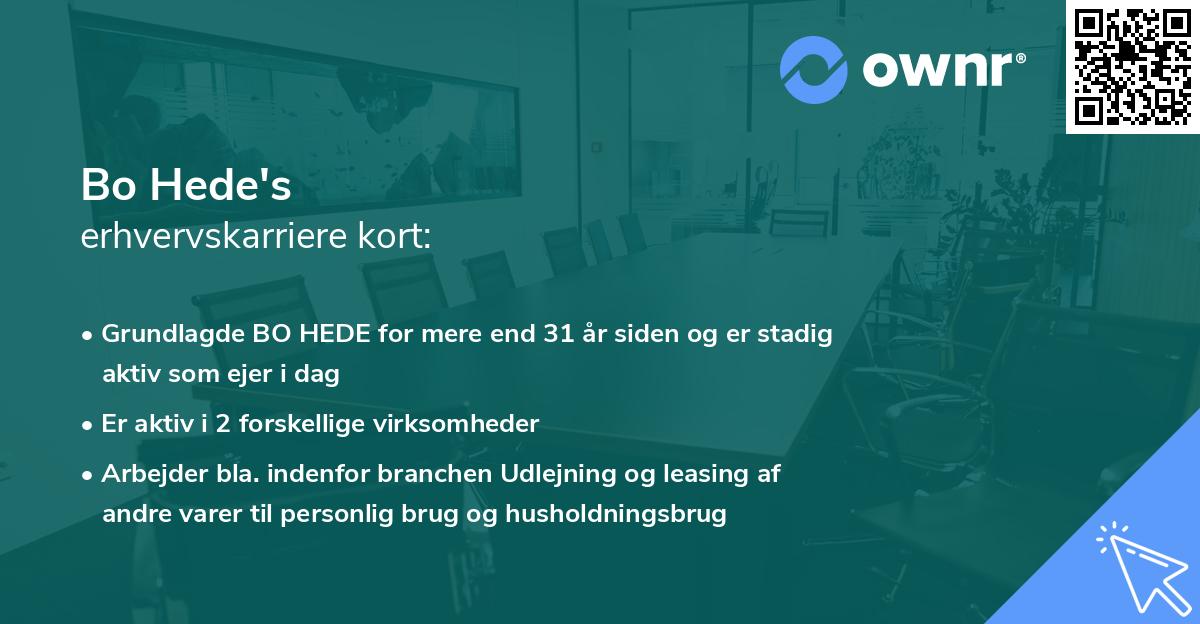Bo Hede's erhvervskarriere kort