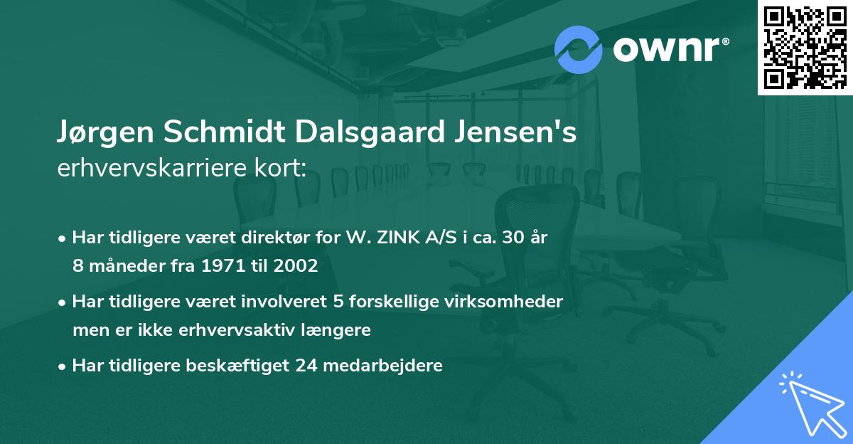 Jørgen Schmidt Dalsgaard Jensen's erhvervskarriere kort