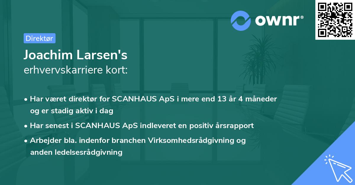 Joachim Larsen's erhvervskarriere kort