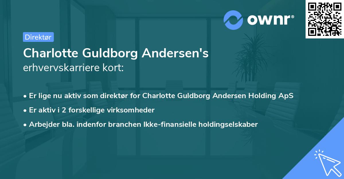 Charlotte Guldborg Andersen's erhvervskarriere kort