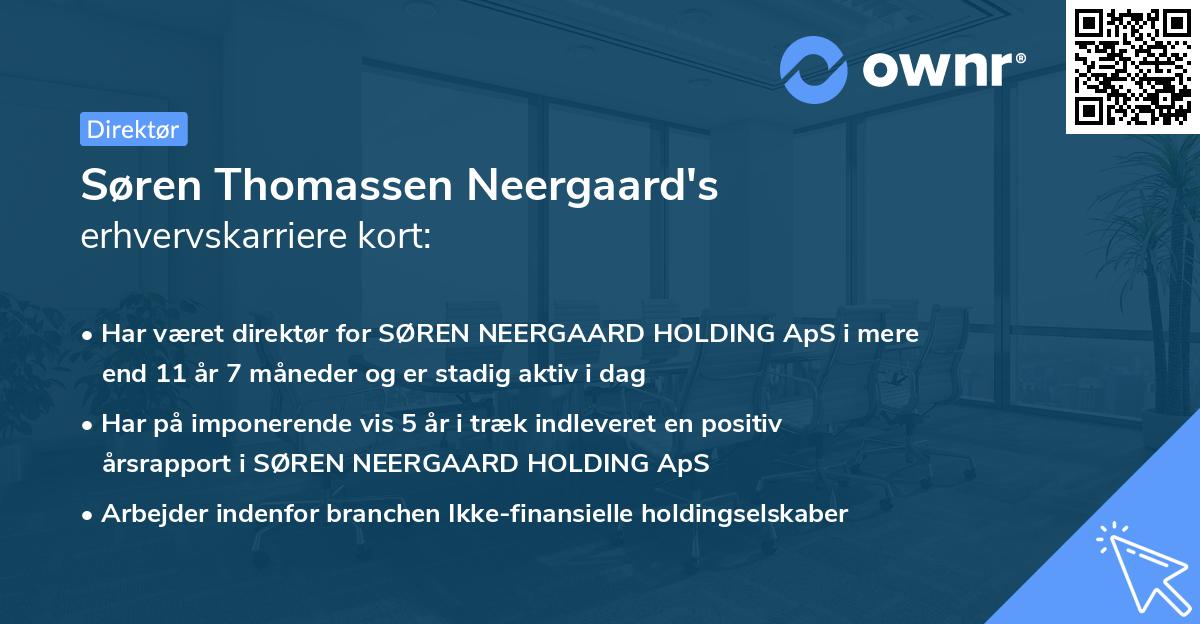 Søren Thomassen Neergaard's erhvervskarriere kort