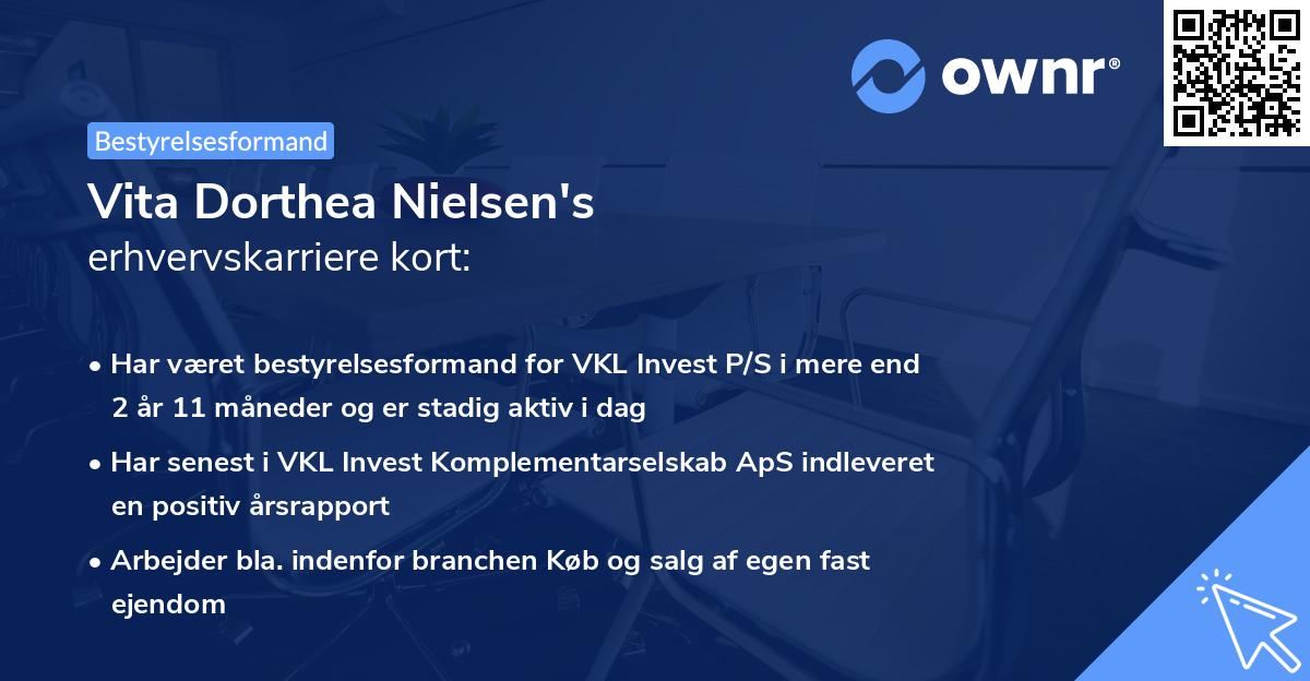 Vita Dorthea Nielsen's erhvervskarriere kort