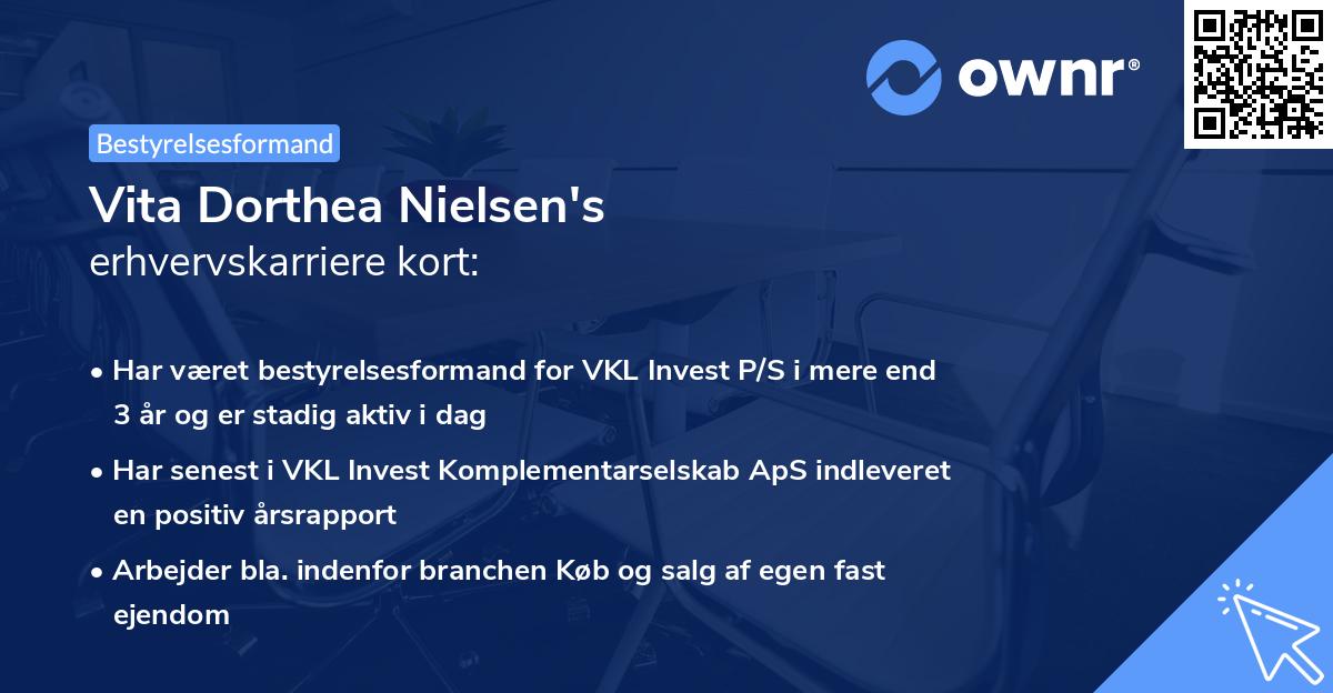 Vita Dorthea Nielsen's erhvervskarriere kort