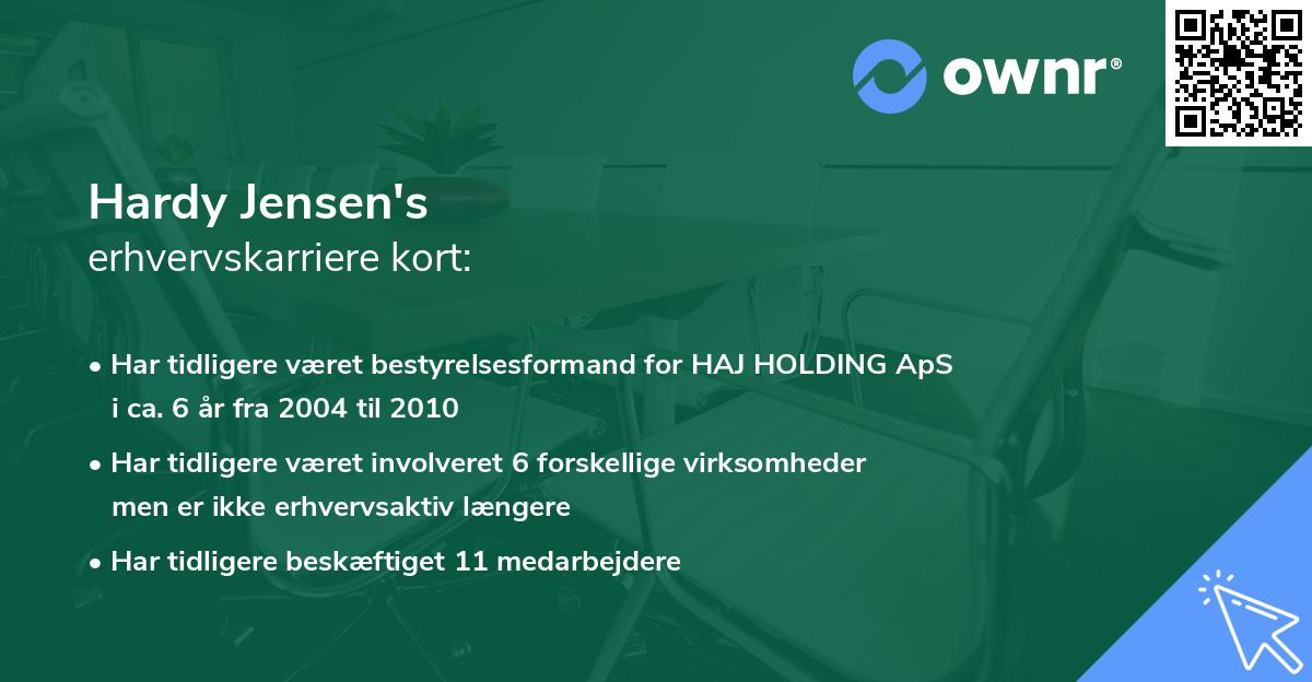 Hardy Jensen's erhvervskarriere kort