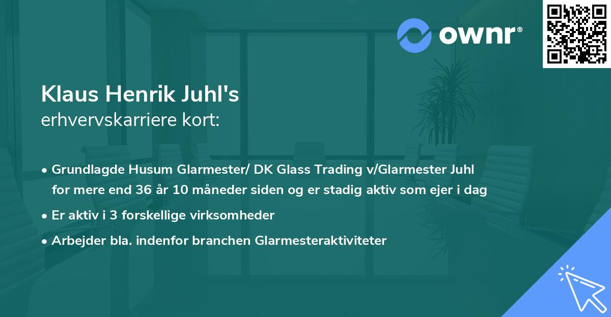 Klaus Henrik Juhl's erhvervskarriere kort