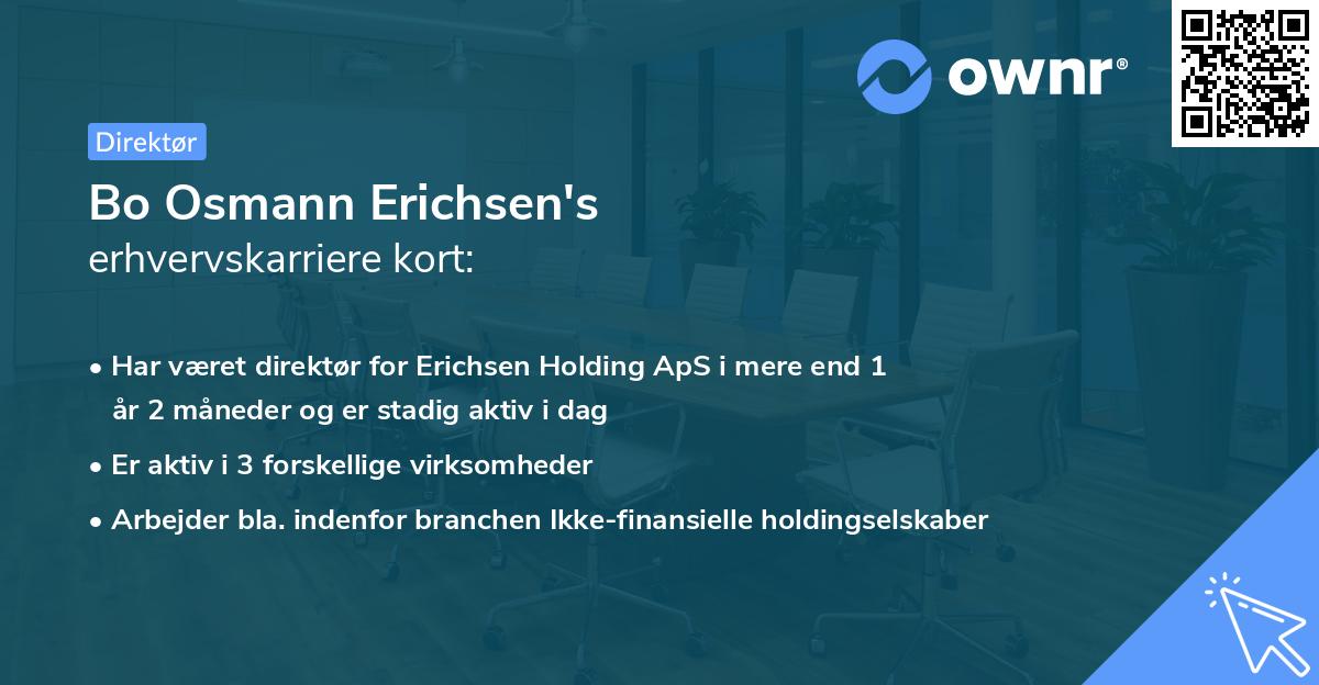 Bo Osmann Erichsen's erhvervskarriere kort