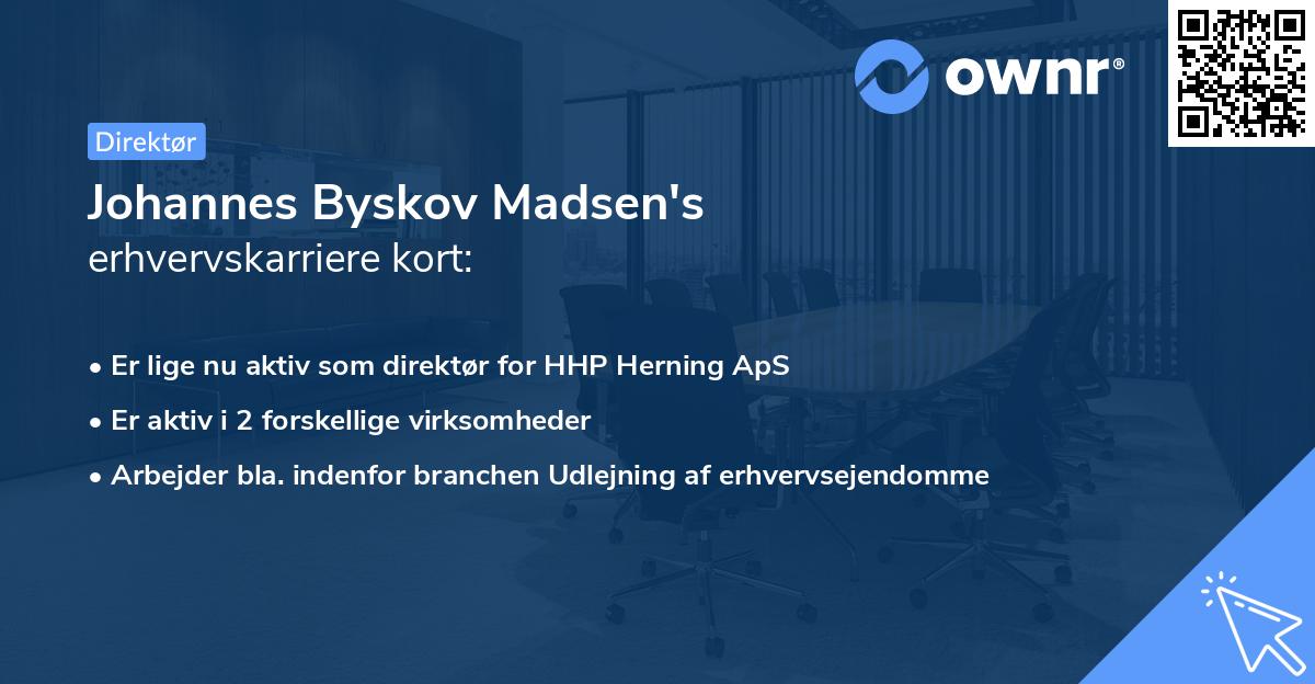 Johannes Byskov Madsen's erhvervskarriere kort