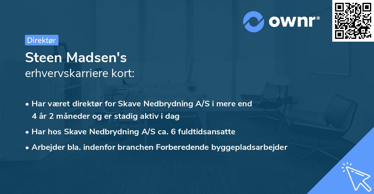 Steen Madsen's erhvervskarriere kort
