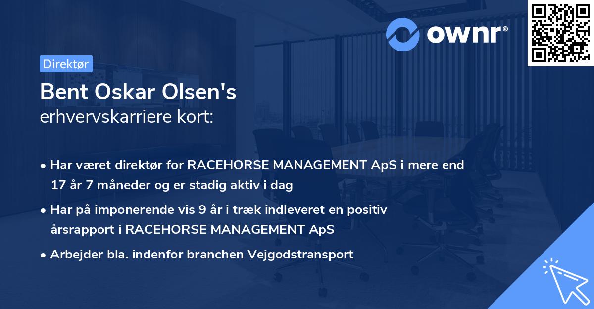 Bent Oskar Olsen's erhvervskarriere kort