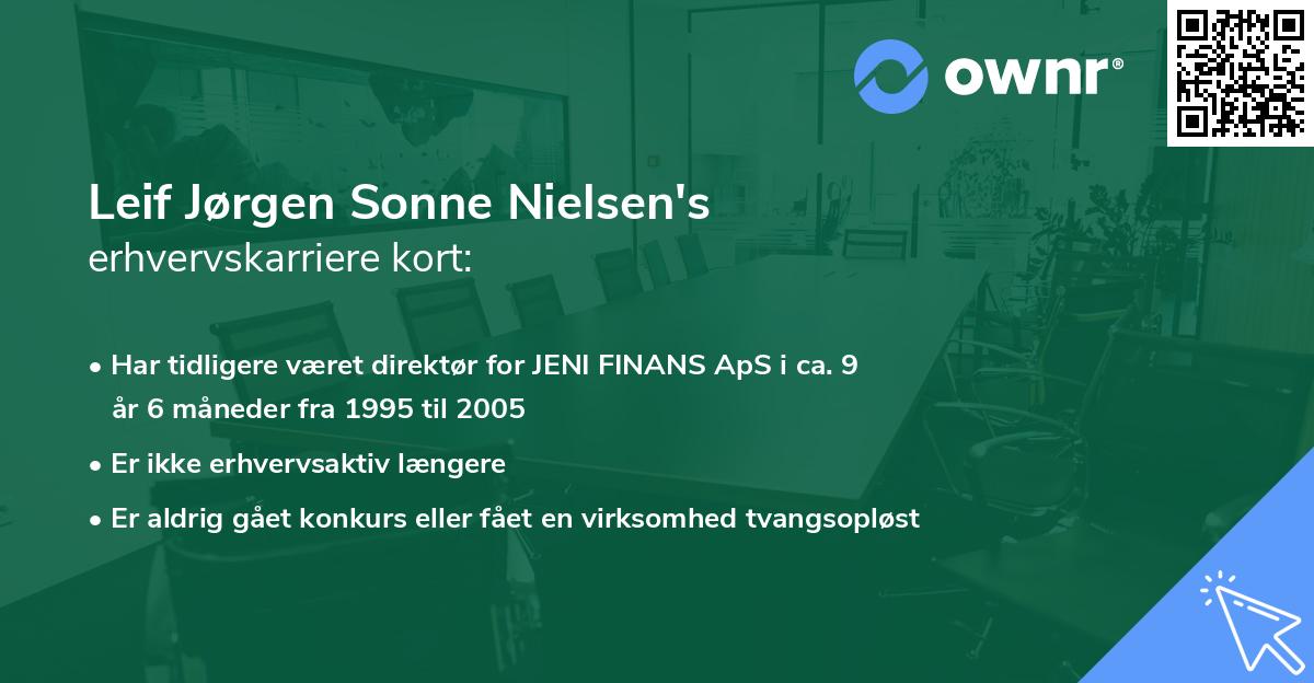 Leif Jørgen Sonne Nielsen's erhvervskarriere kort