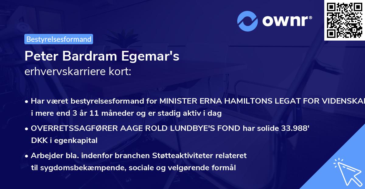 Peter Bardram Egemar's erhvervskarriere kort
