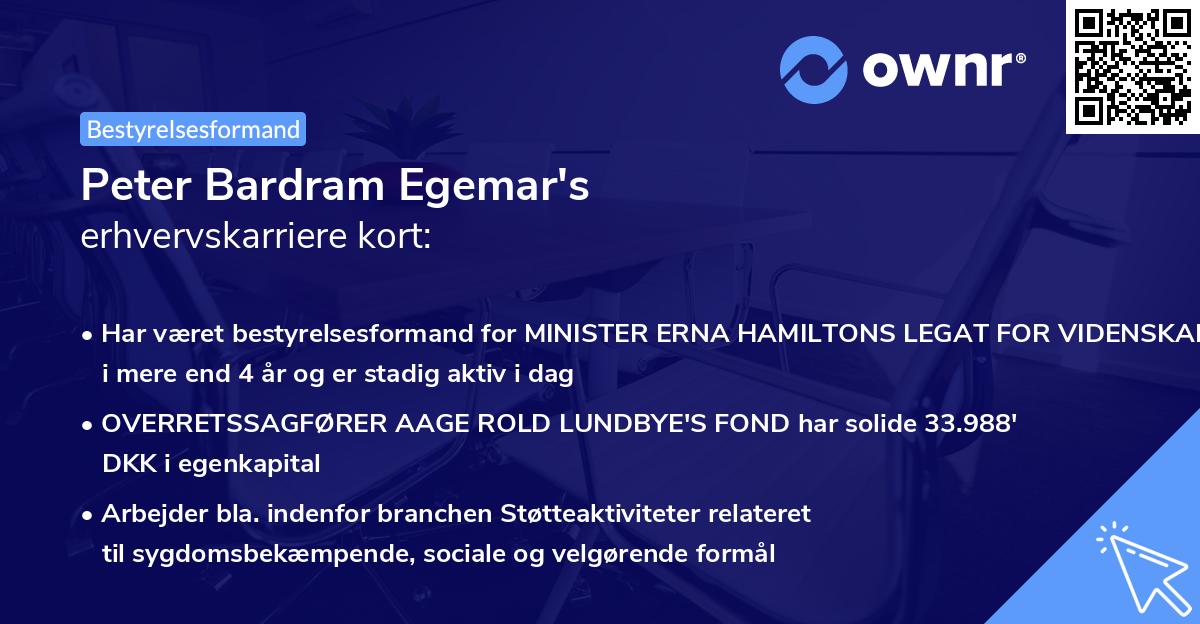 Peter Bardram Egemar's erhvervskarriere kort
