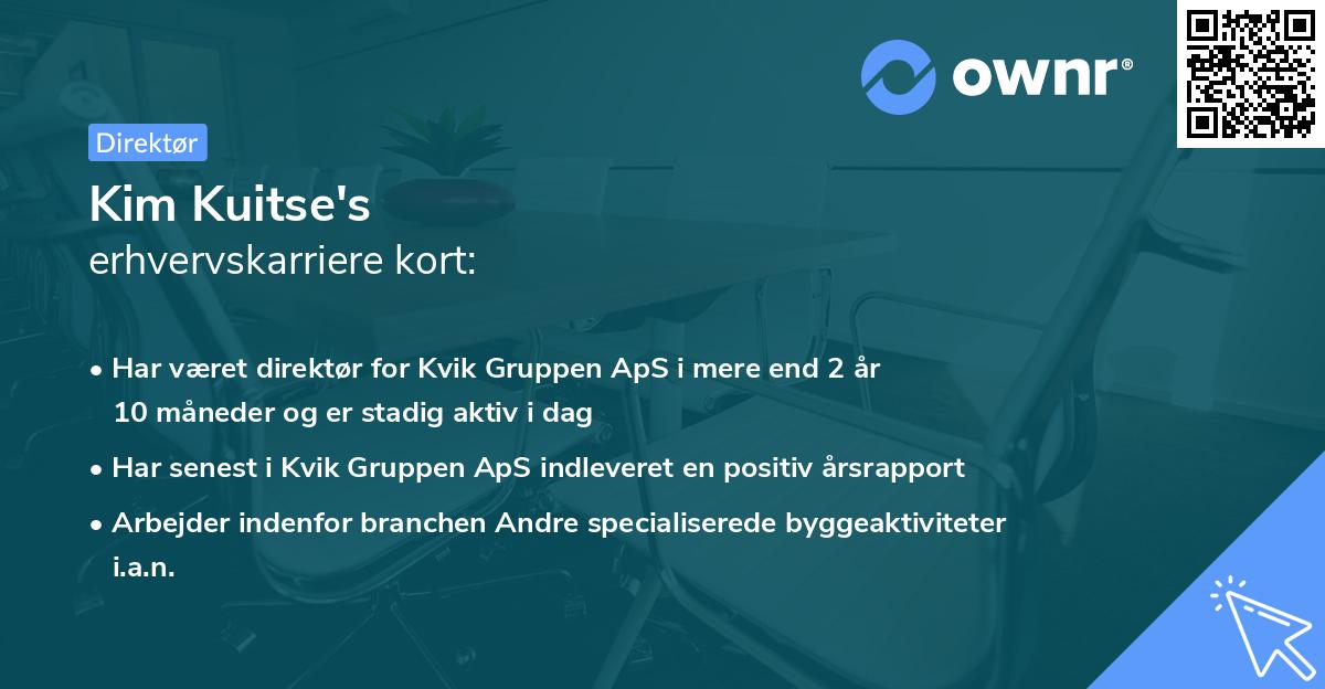 Kim Kuitse's erhvervskarriere kort