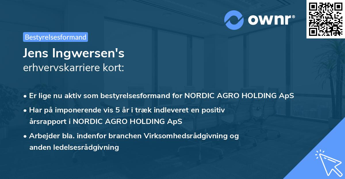 Jens Ingwersen's erhvervskarriere kort