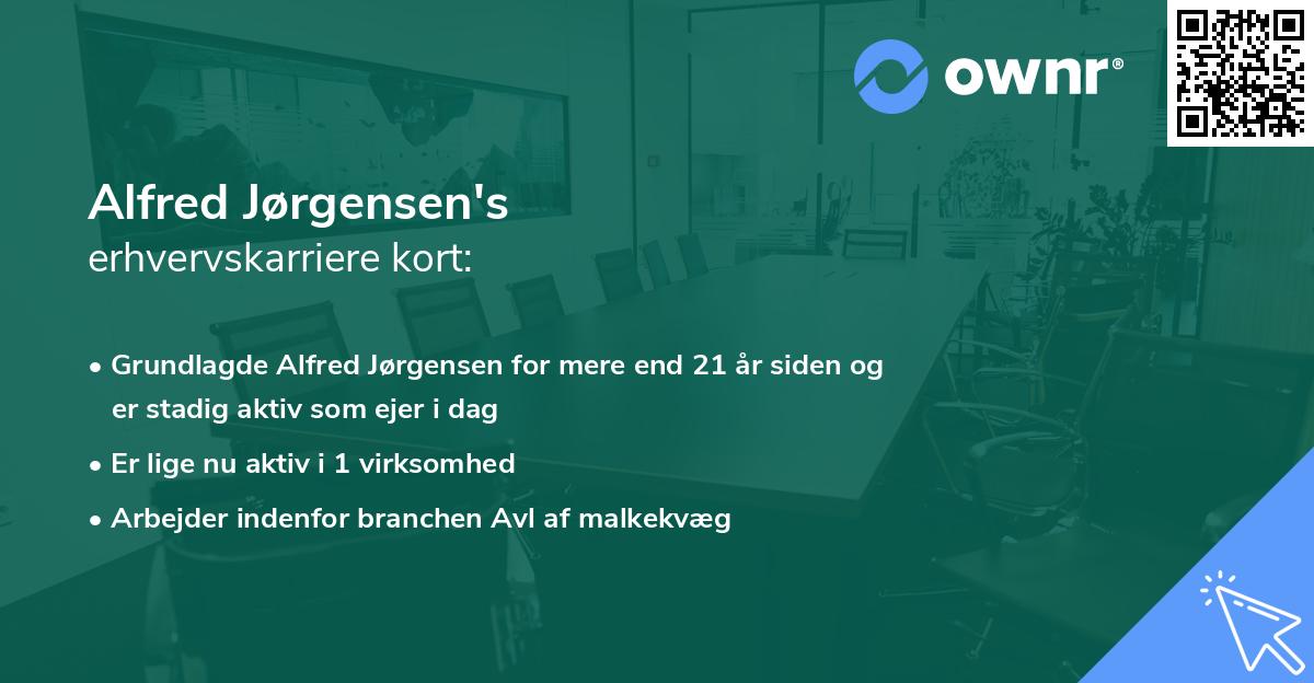 Alfred Jørgensen's erhvervskarriere kort