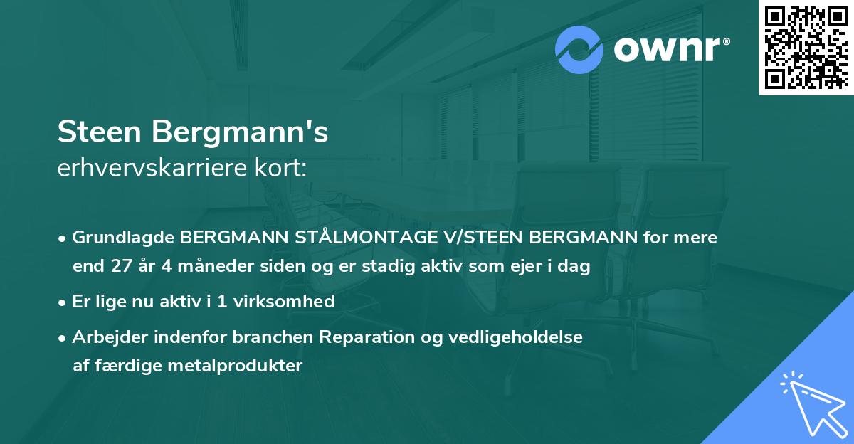 Steen Bergmann's erhvervskarriere kort