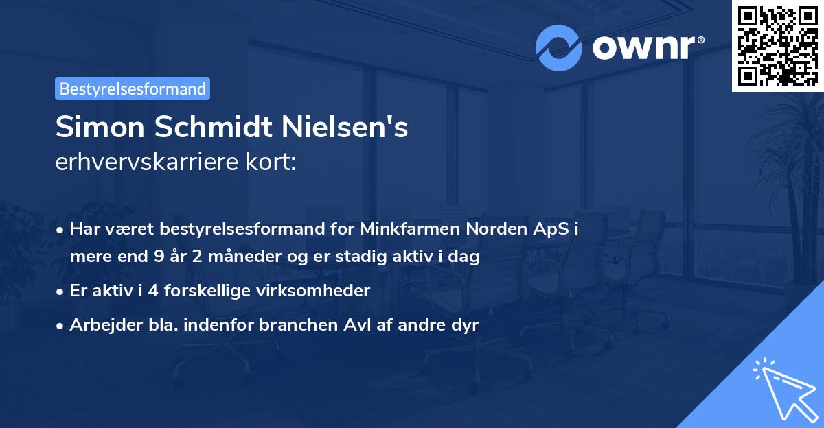 Simon Schmidt Nielsen's erhvervskarriere kort