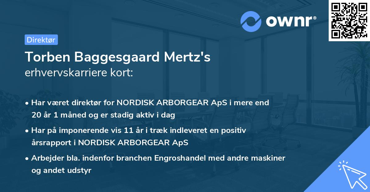 Torben Baggesgaard Mertz's erhvervskarriere kort