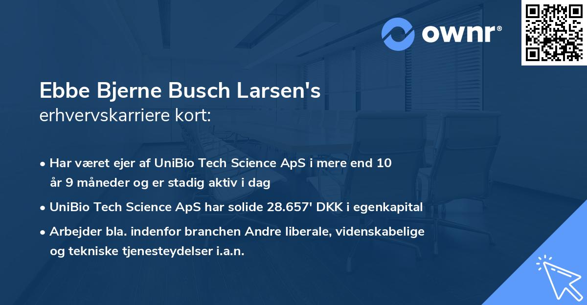 Ebbe Bjerne Busch Larsen's erhvervskarriere kort