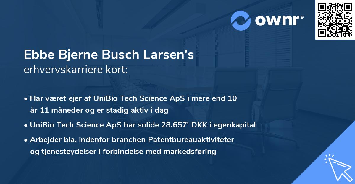 Ebbe Bjerne Busch Larsen's erhvervskarriere kort