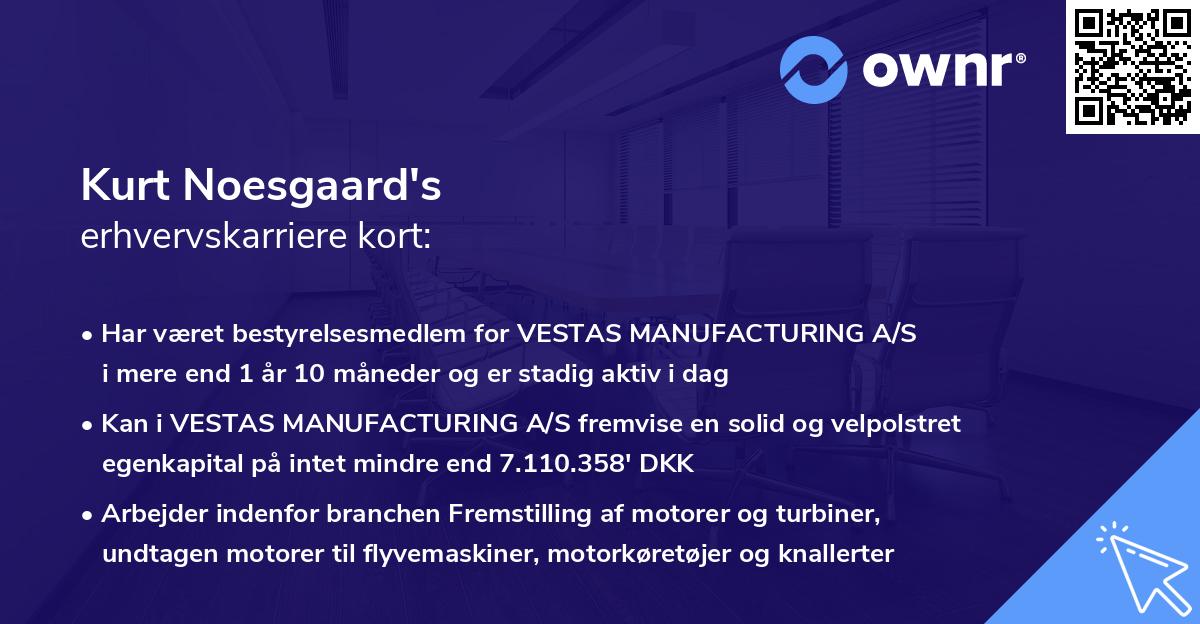 Kurt Noesgaard's erhvervskarriere kort