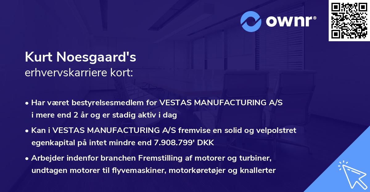 Kurt Noesgaard's erhvervskarriere kort