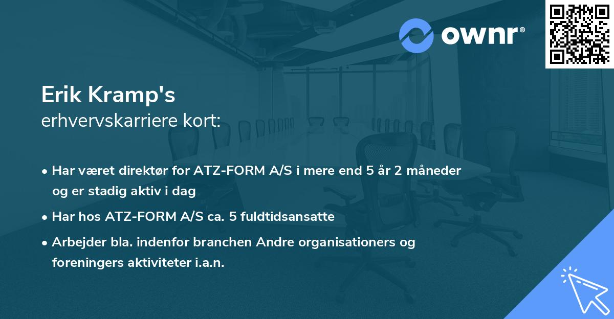 Erik Kramp's erhvervskarriere kort