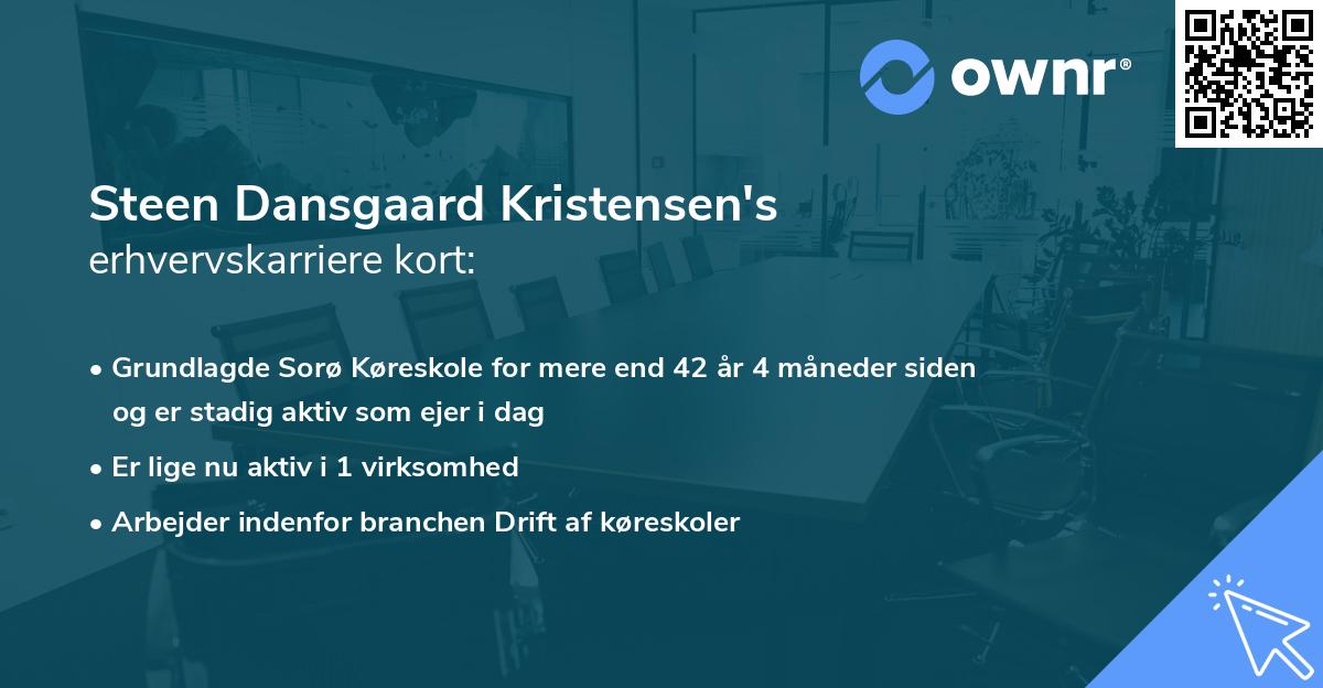 Steen Dansgaard Kristensen's erhvervskarriere kort