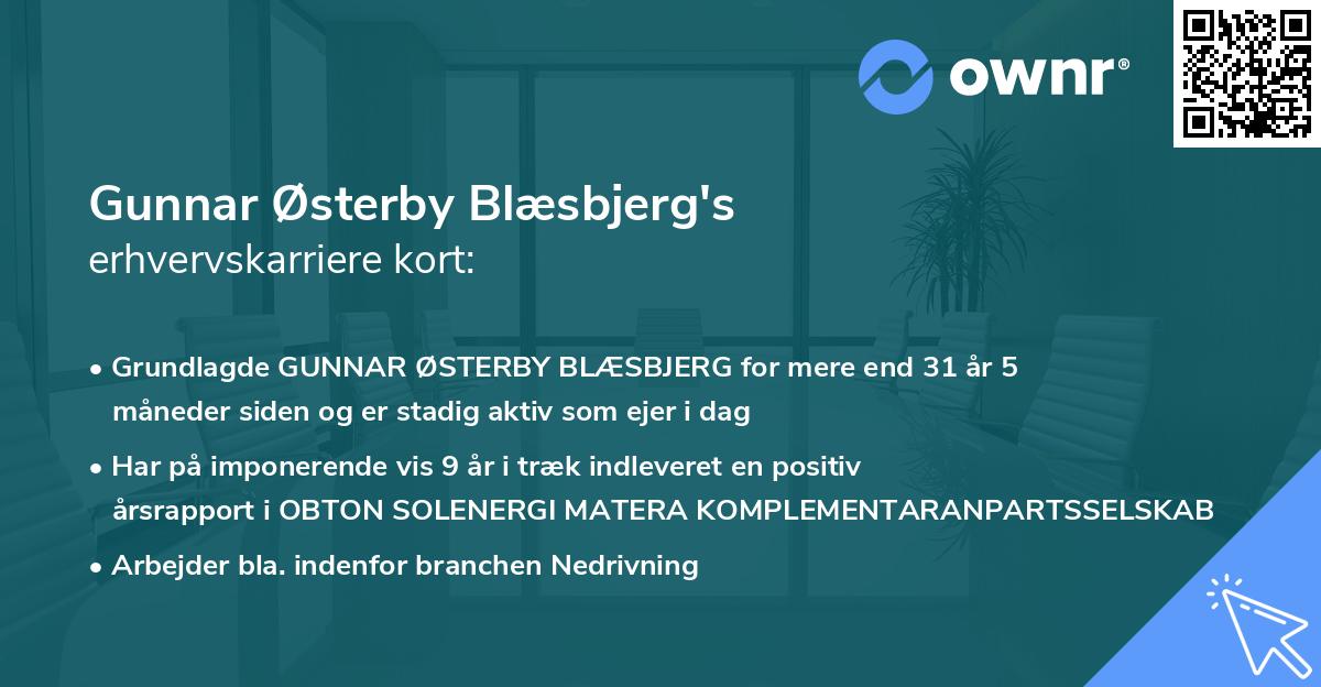 Gunnar Østerby Blæsbjerg's erhvervskarriere kort