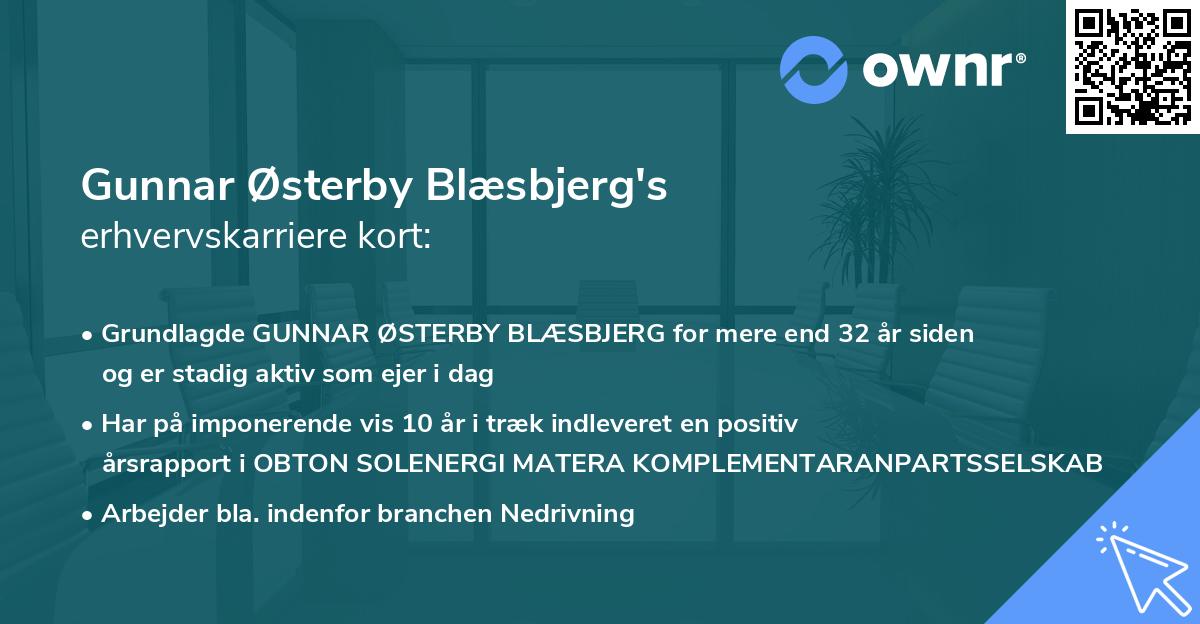 Gunnar Østerby Blæsbjerg's erhvervskarriere kort