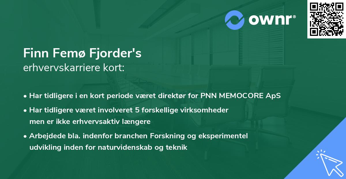 Finn Femø Fjorder's erhvervskarriere kort