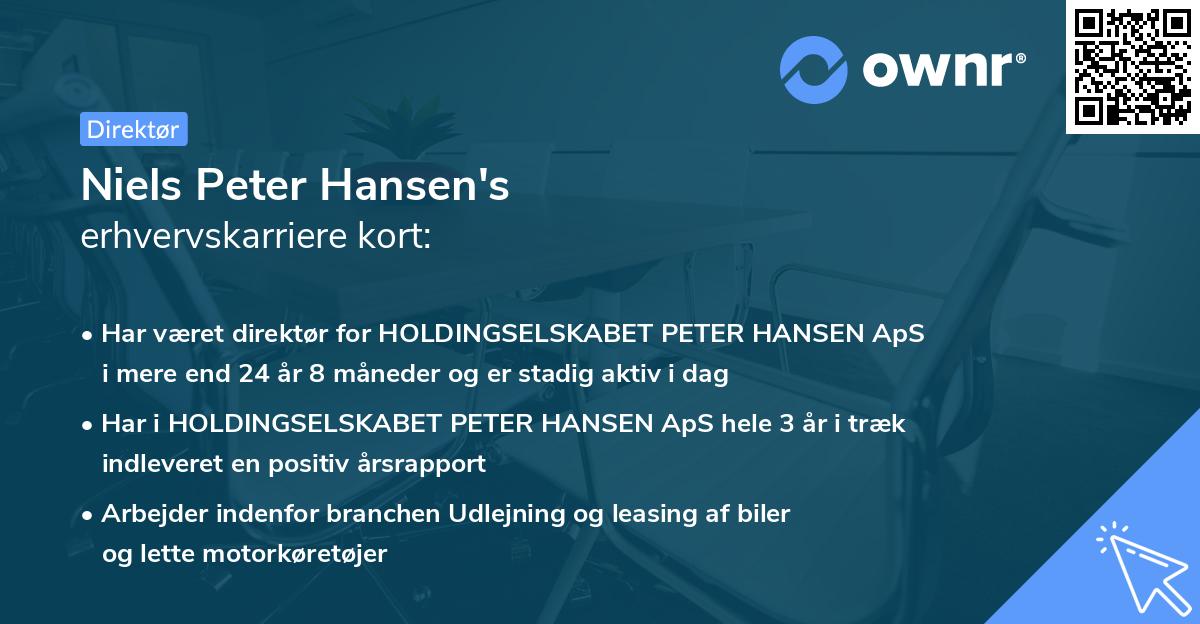 Niels Peter Hansen's erhvervskarriere kort