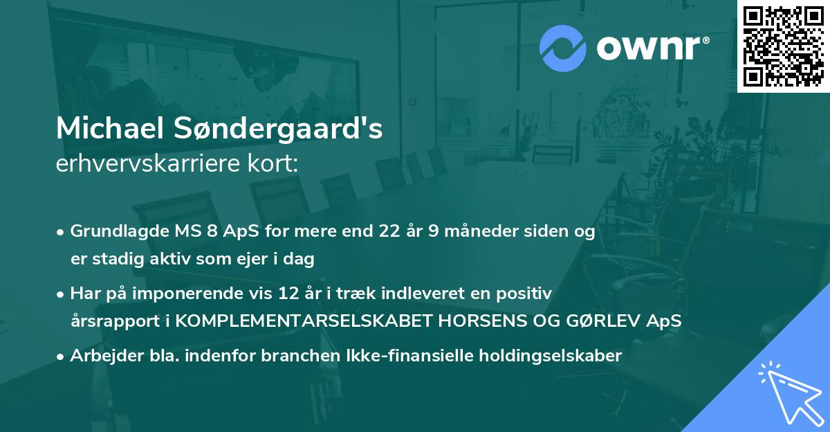 Michael Søndergaard's erhvervskarriere kort