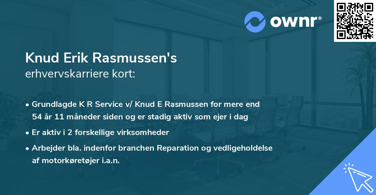 Knud Erik Rasmussen's erhvervskarriere kort