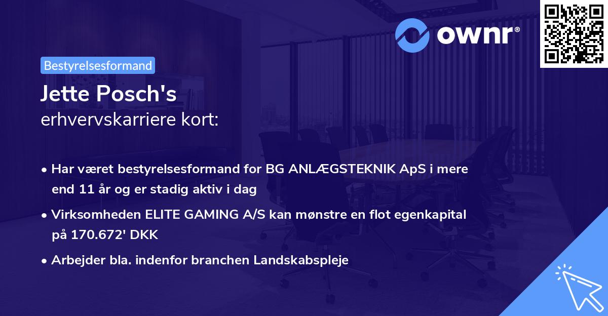 Jette Posch's erhvervskarriere kort
