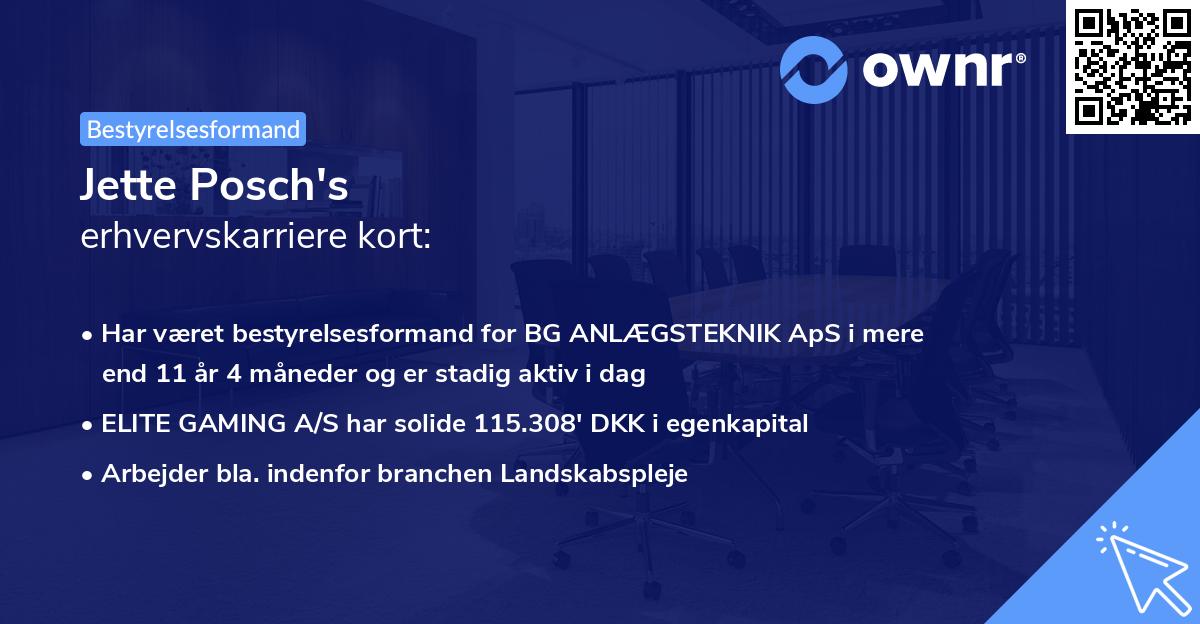 Jette Posch's erhvervskarriere kort