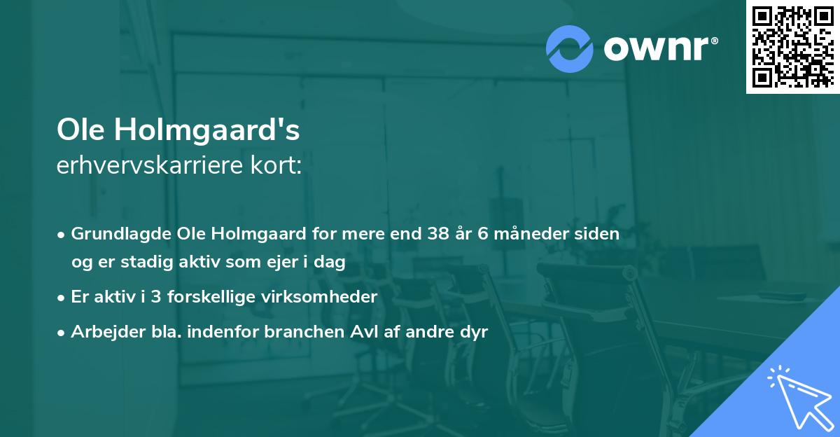 Ole Holmgaard's erhvervskarriere kort