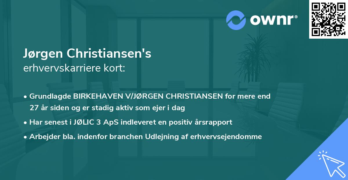 Jørgen Christiansen's erhvervskarriere kort
